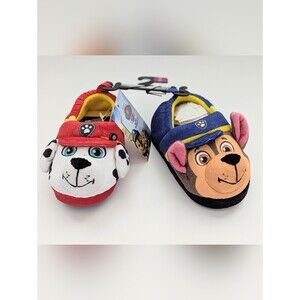 NWT Nickelodeon Paw Patrol Unisex Kids' (Size 5-6) Plush Slide-In Slippers